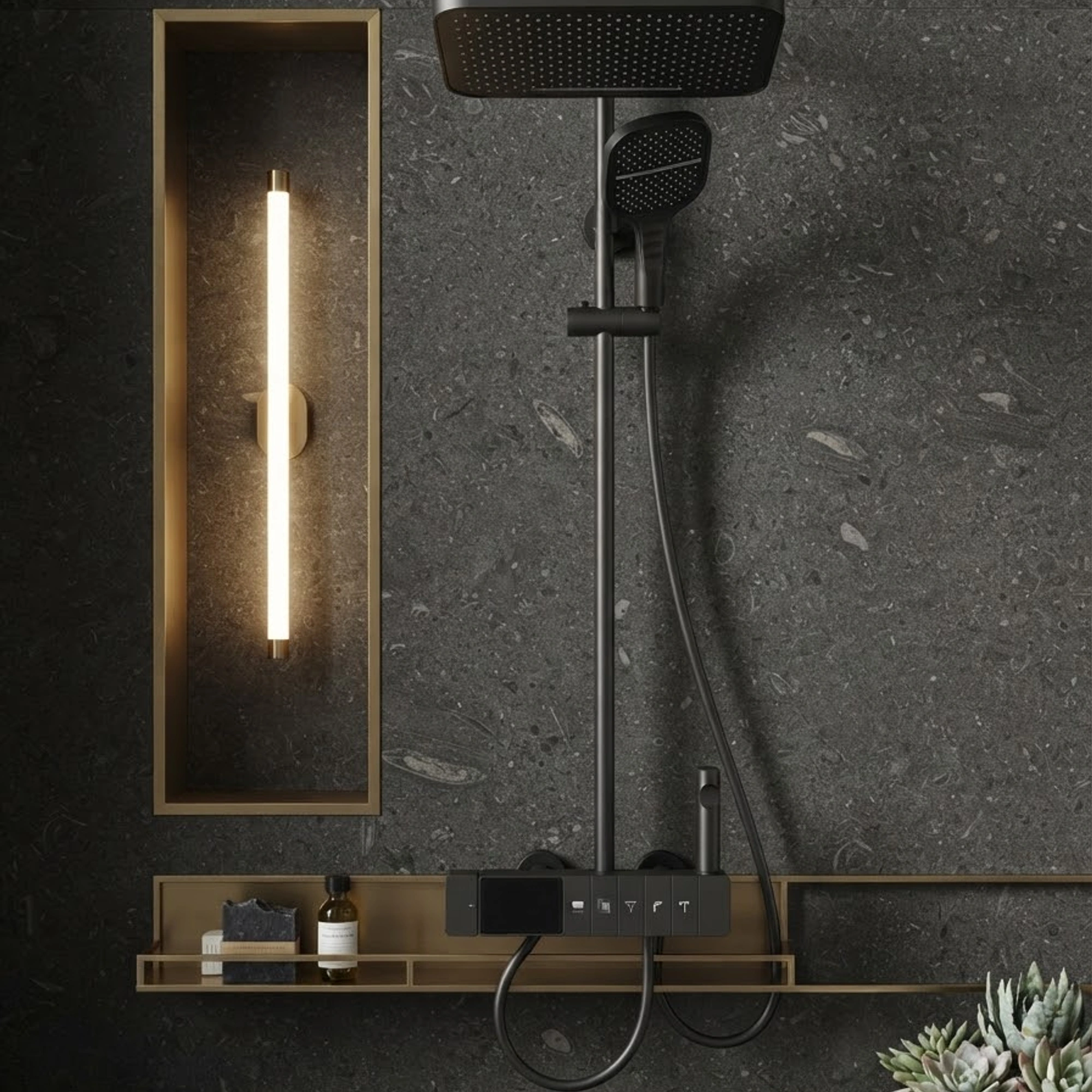 Luxury black shower set