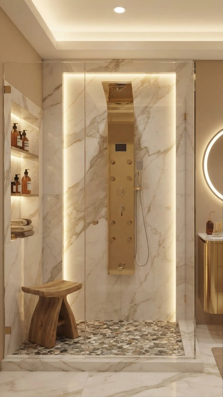 LED Shower Panel System with Digital Display