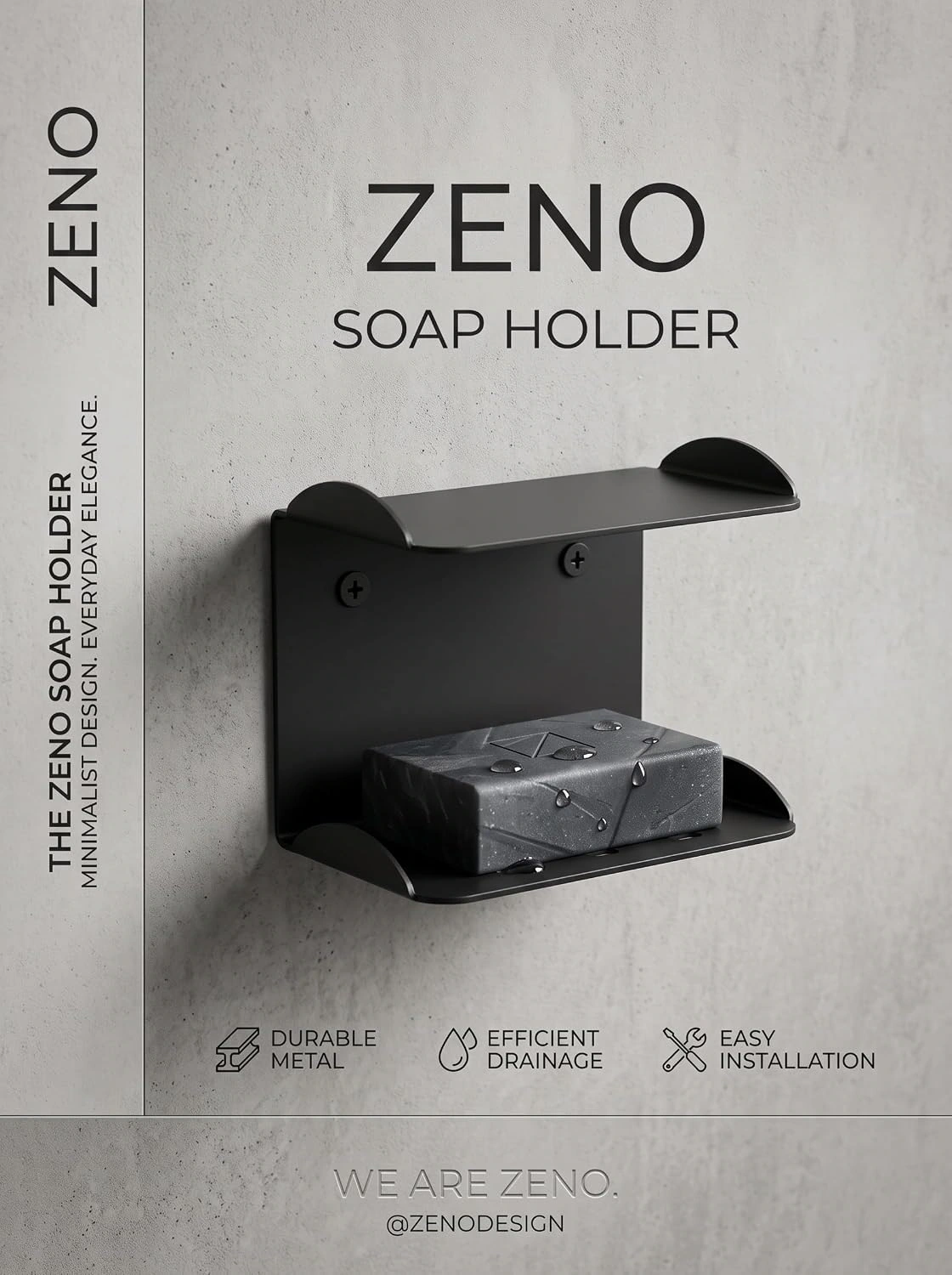 ZENO B-191 Metal Soap Holder Wall Mount Bathroom Accessory