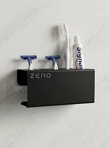 ZENO B-195 Metal Toothbrush Holder Wall Mount Bathroom Organizer
