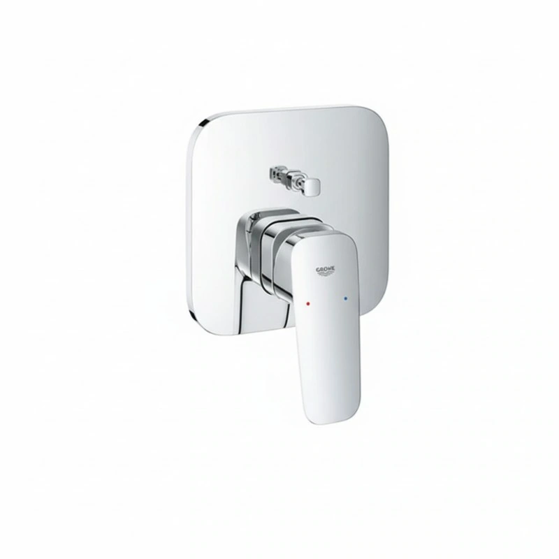 Cube concealed bath mixer with diverter.