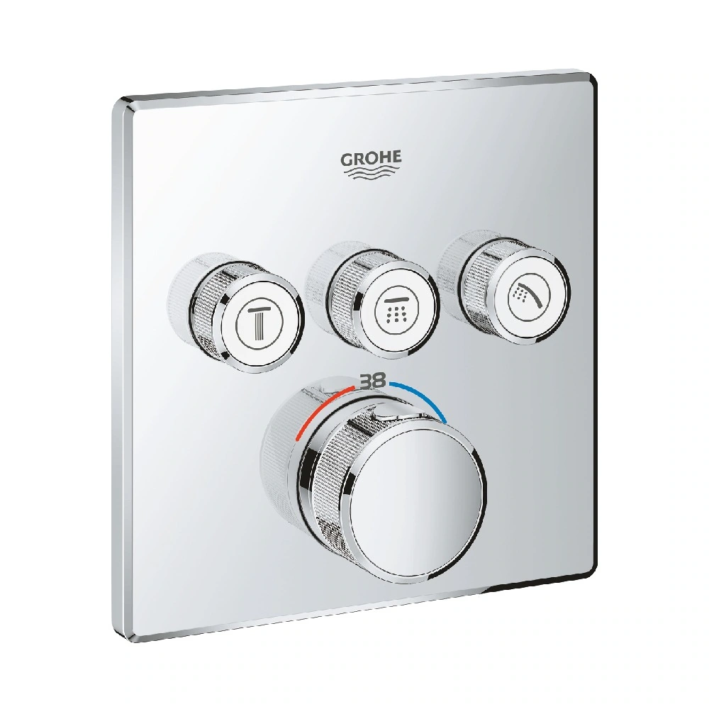 Grohe Grohtherm SmartControl Square Concealed Mixer – Chrome