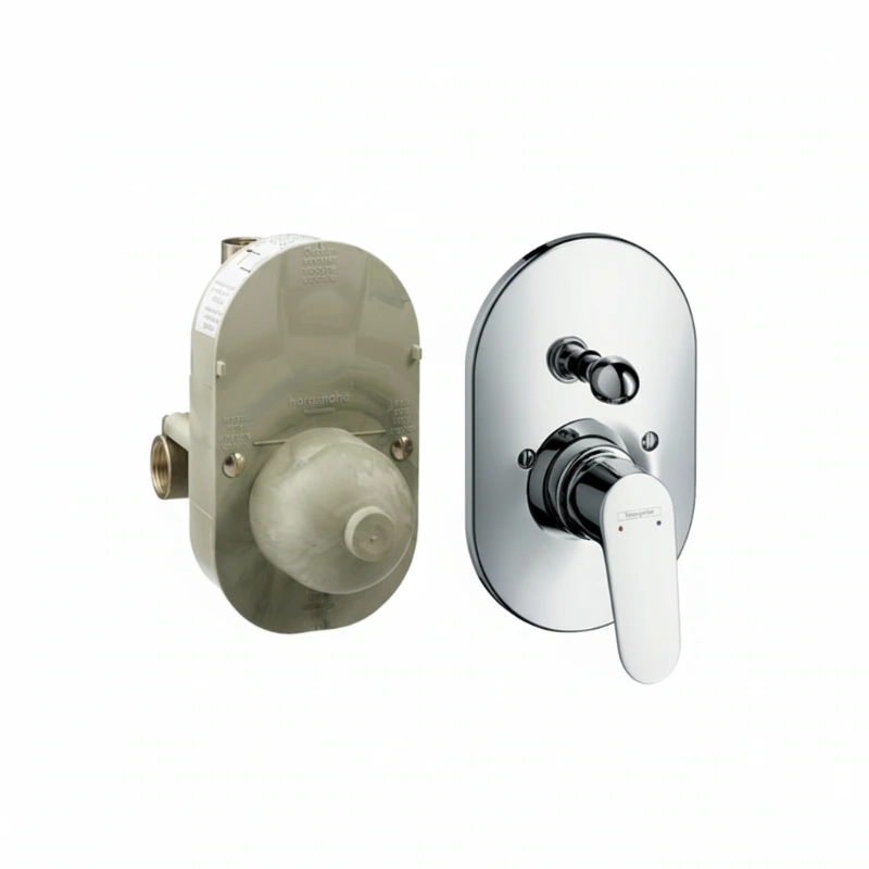 Focus E Concealed Bath Mixer Body with Trim Set and Diverter